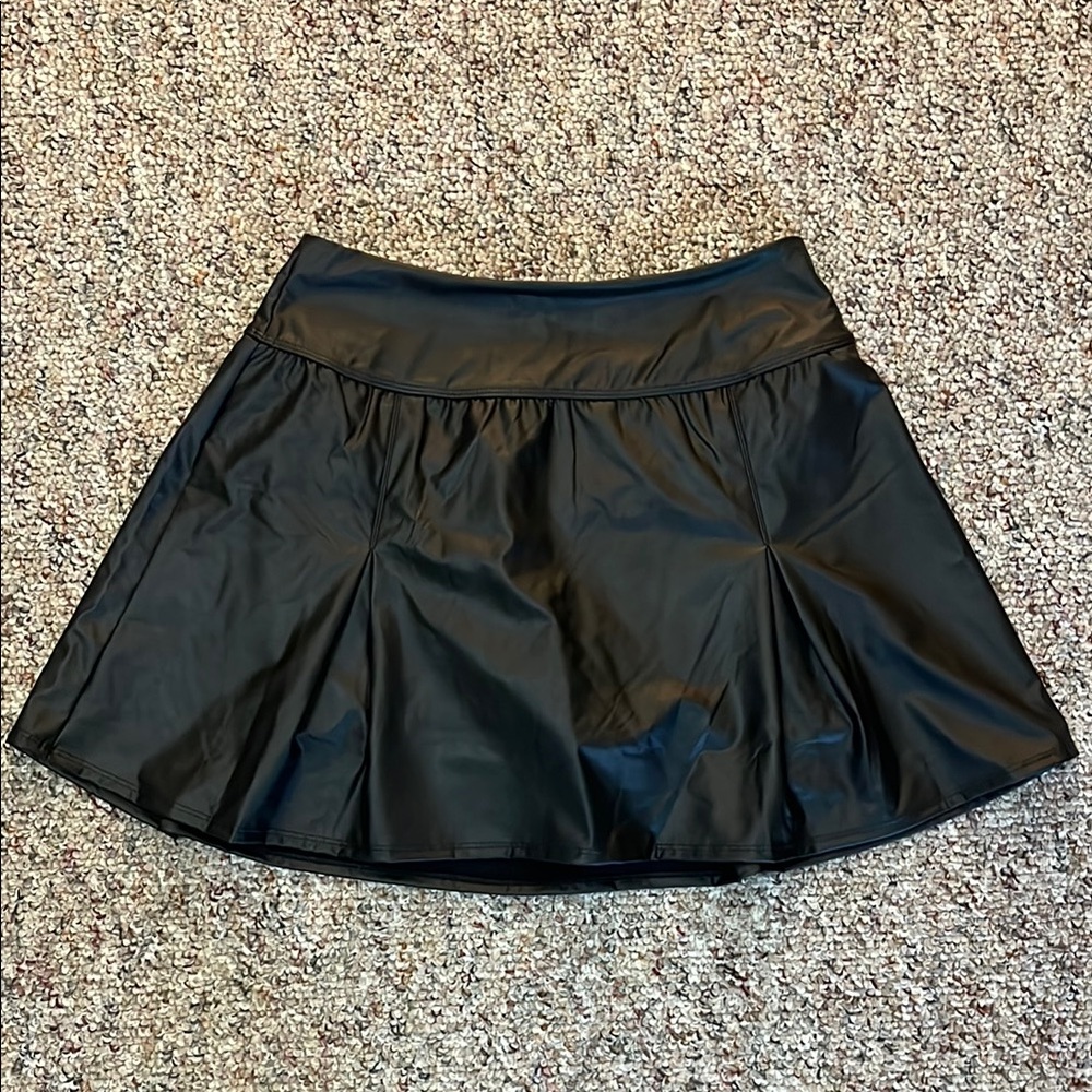 Aerie OFFLINE Real Luxe Black Leather Skirt - NWT!!